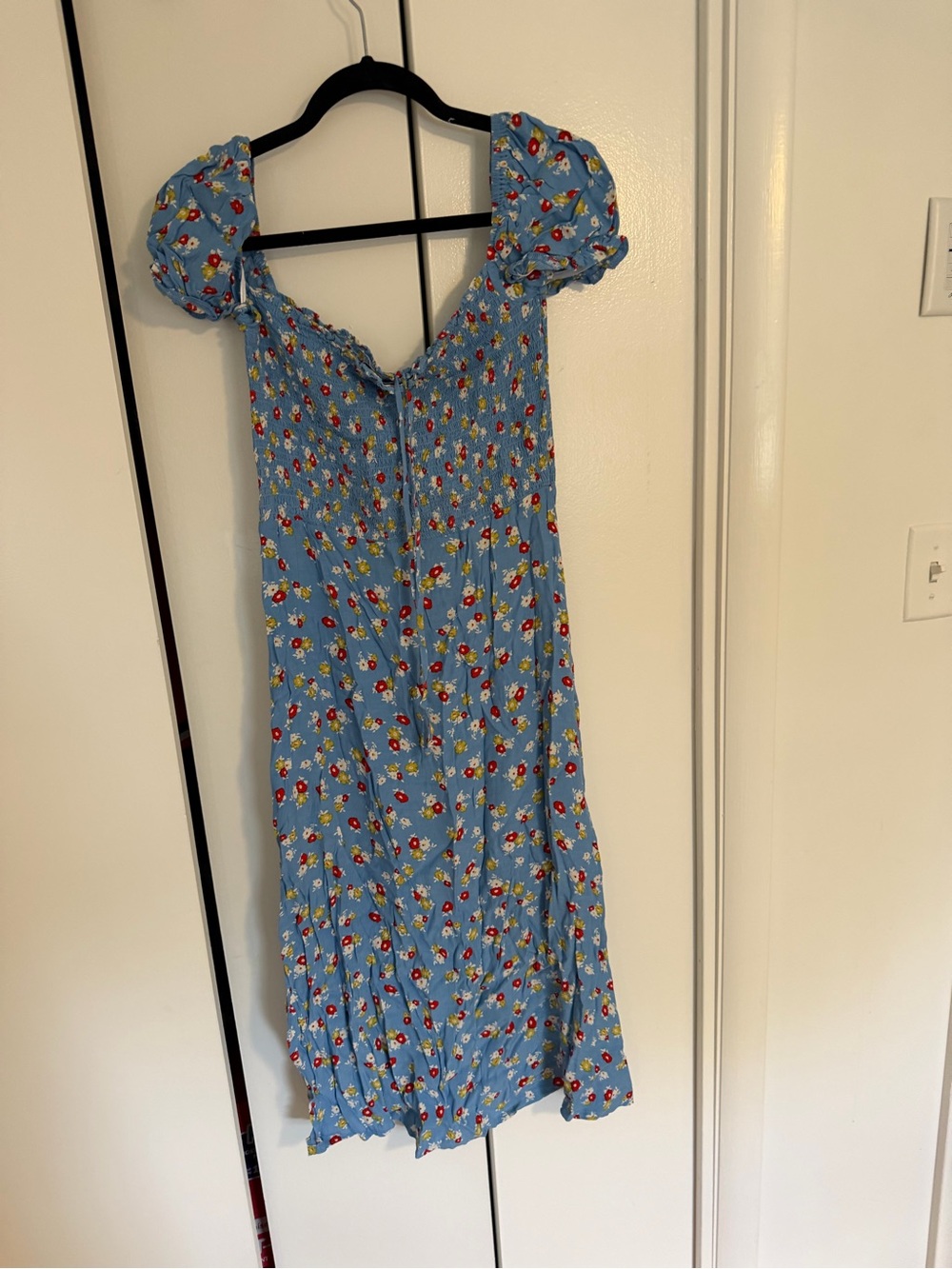 Faithfull the Brand Light Blue Floral Midi Dress